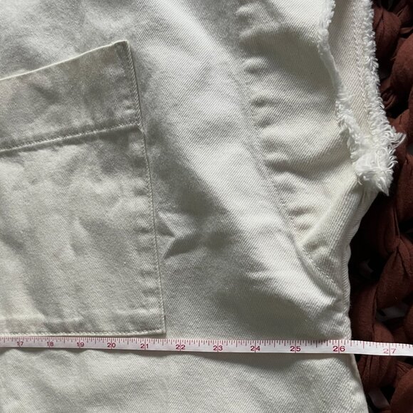 NWOT Everlane Denim Workwear Dress w/ Frayed Hem - Bone - Size XXL - Picture 13 of 15
